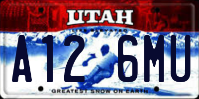 UT license plate A126MU