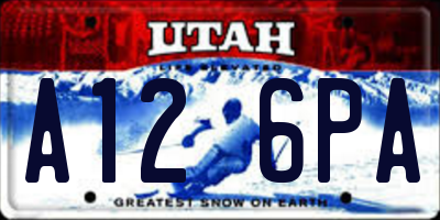 UT license plate A126PA