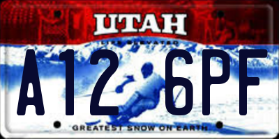 UT license plate A126PF