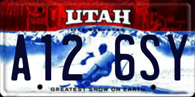 UT license plate A126SY