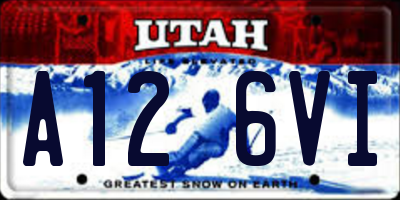 UT license plate A126VI