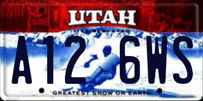 UT license plate A126WS
