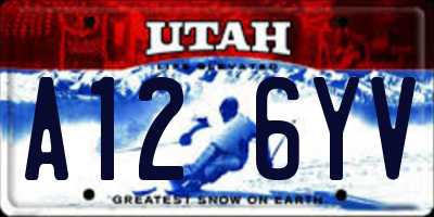UT license plate A126YV