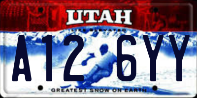 UT license plate A126YY