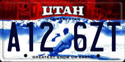 UT license plate A126ZT