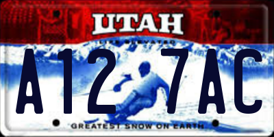 UT license plate A127AC