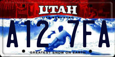 UT license plate A127FA