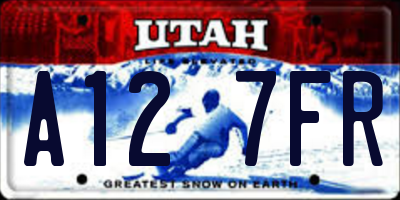 UT license plate A127FR