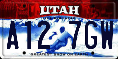 UT license plate A127GW