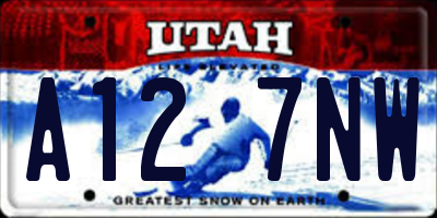 UT license plate A127NW