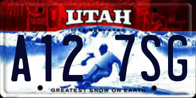 UT license plate A127SG