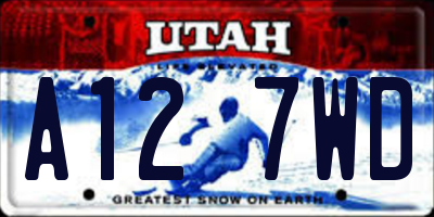 UT license plate A127WD