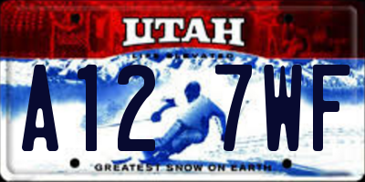 UT license plate A127WF