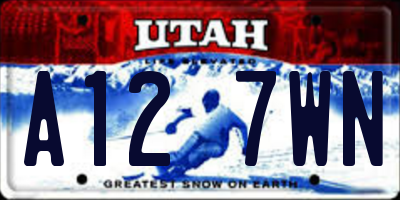 UT license plate A127WN