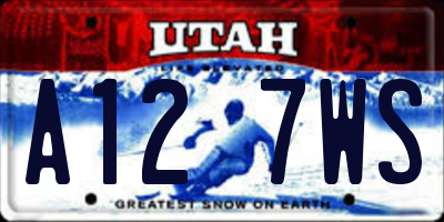 UT license plate A127WS