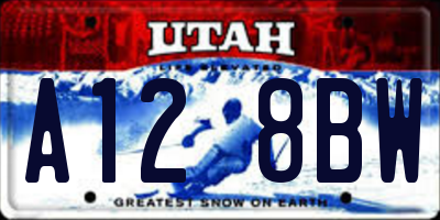 UT license plate A128BW