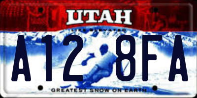 UT license plate A128FA