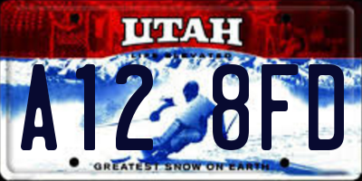 UT license plate A128FD
