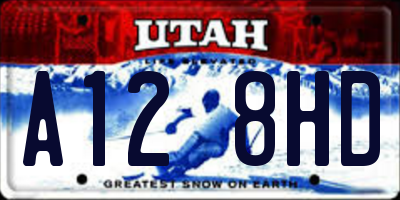 UT license plate A128HD