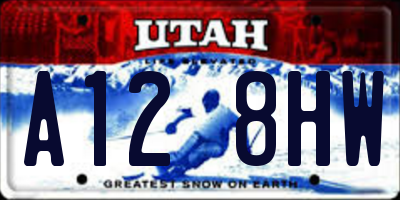 UT license plate A128HW