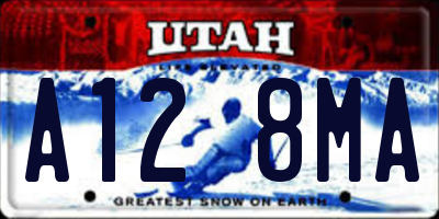 UT license plate A128MA