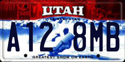 UT license plate A128MB