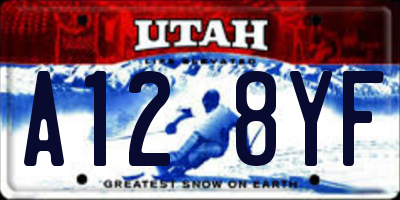 UT license plate A128YF
