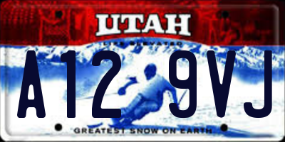 UT license plate A129VJ