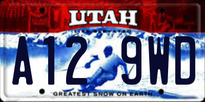 UT license plate A129WD
