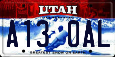UT license plate A130AL