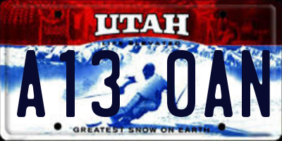 UT license plate A130AN