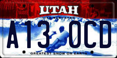UT license plate A130CD