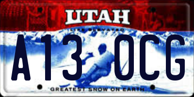 UT license plate A130CG