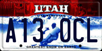 UT license plate A130CL