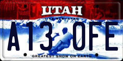 UT license plate A130FE