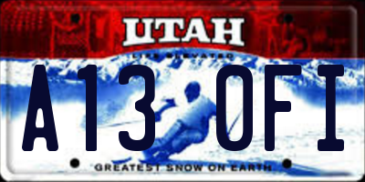 UT license plate A130FI