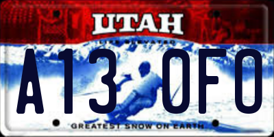 UT license plate A130FO