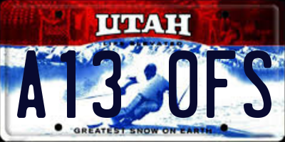 UT license plate A130FS