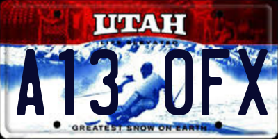 UT license plate A130FX