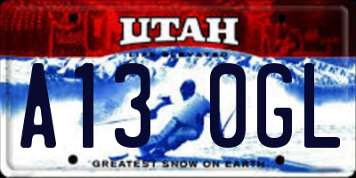 UT license plate A130GL