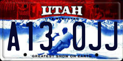 UT license plate A130JJ