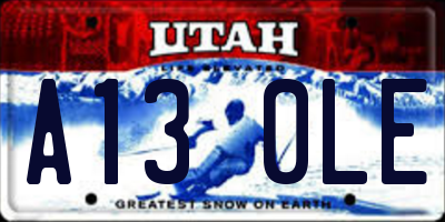 UT license plate A130LE