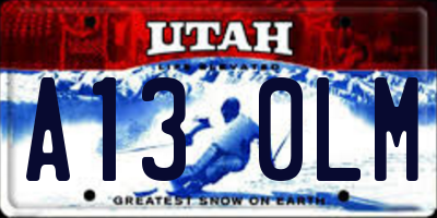 UT license plate A130LM