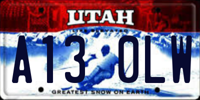 UT license plate A130LW