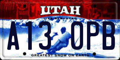 UT license plate A130PB