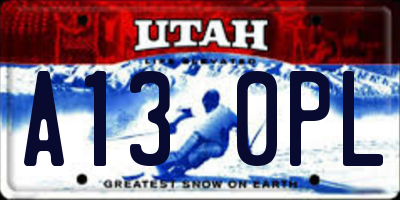 UT license plate A130PL