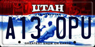 UT license plate A130PU