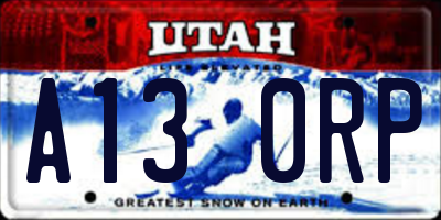 UT license plate A130RP