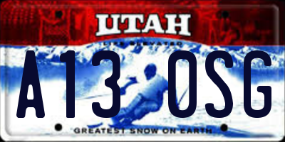 UT license plate A130SG