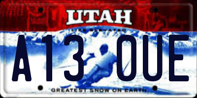 UT license plate A130UE